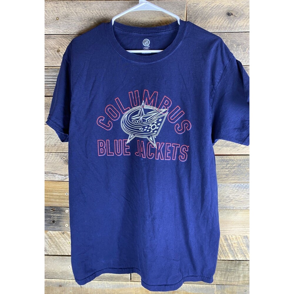 NHL Columbus Blue Jackets Mens Size L  Navy Blue Short Sleeve T-Shirt